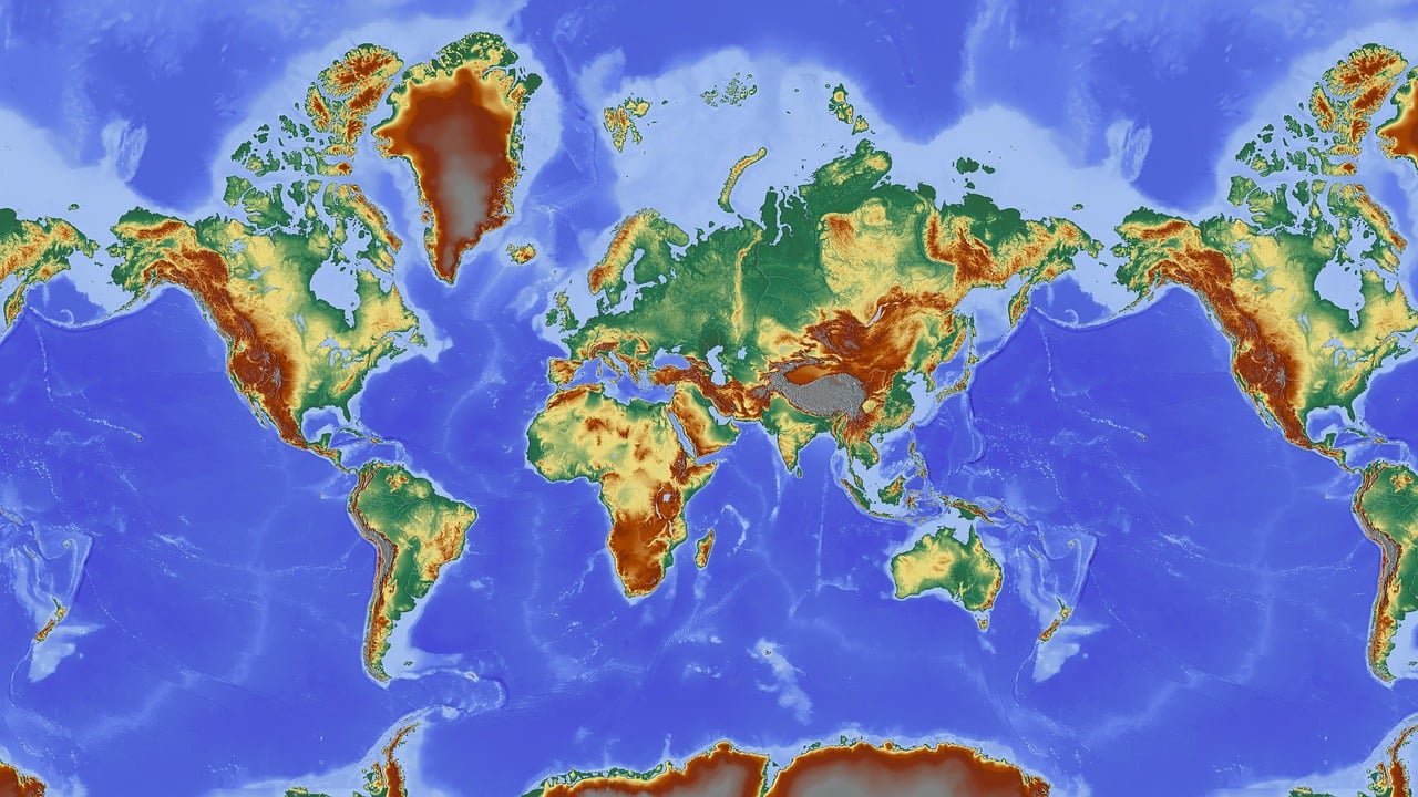 mapa del mundo, mapa, mapa en relieve