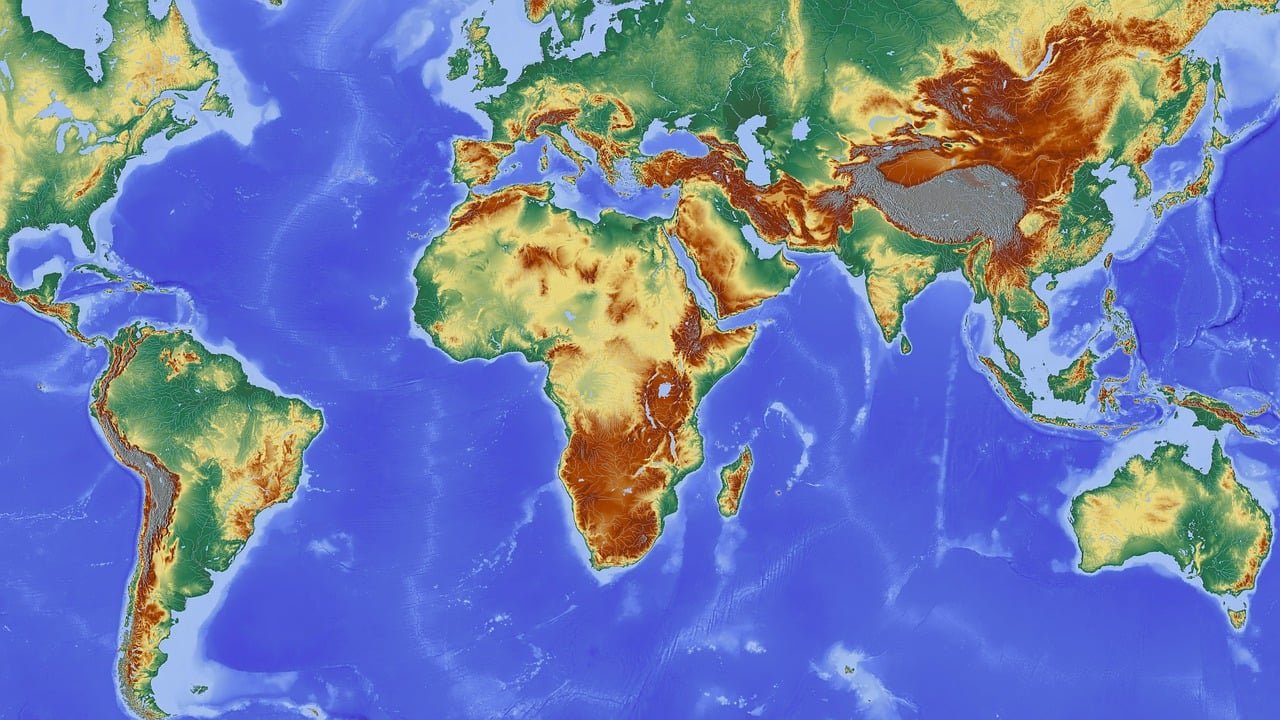 áfrica, mapa, continente
